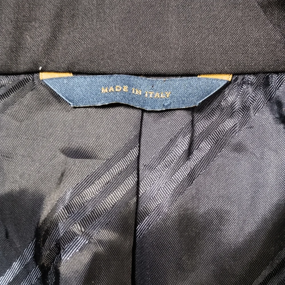 Brooks Brothers Madison Fit Black 100% Wool Blazer 48L‎ Gold Buttons Italy